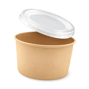 Bol à soupe en papier kraft avec couvercle en PP